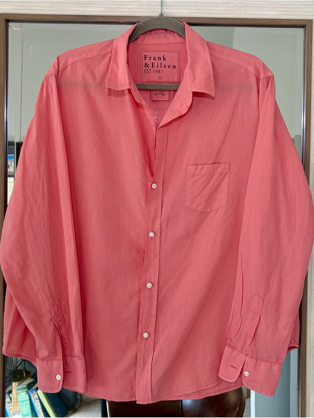 Frank & Eileen Eileen Button Down Shirt in Pink size Large Casual Classic